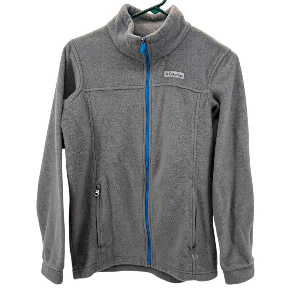 Columbia Kids Benton Springs Full Zip Fleece Jacket Grey Blue Large 14/16